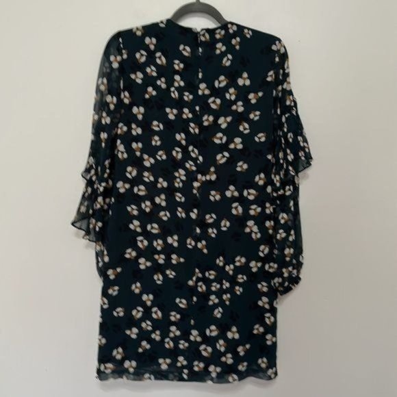 Donna Morgan Pleated Ruffle Long Sleeve Mini Dress Size 2 - Picture 5 of 8